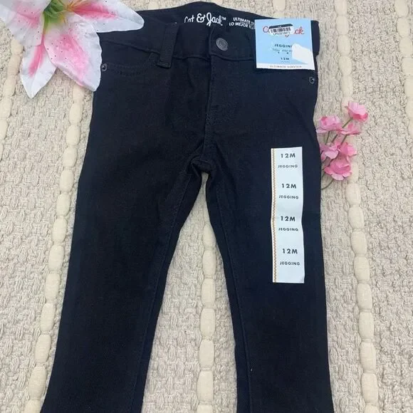 Toddler Girls Denim Jeggings - Cat Jack & Black 12M